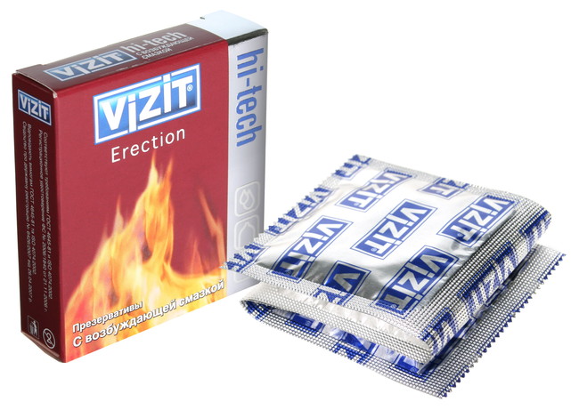Презервативы VIZIT Hi-tech ERECTION с возбуждающей смазкой, 3 шт