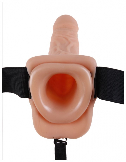 Полый страпон на ремне телесный Fetish Fantasy Series 7 Hollow Strap-On with Balls