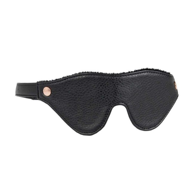 Кожаная маска на глаза Eye Mask с плюшевой подкладкой на липучке