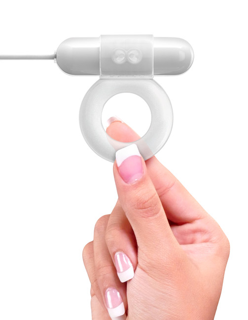 Эрекционное кольцо с клиторальным массажером с сетевым Usb адаптером Luv Ring