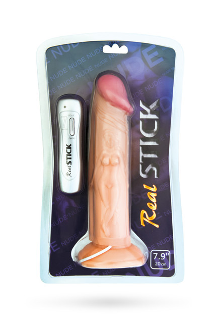Реалистичный толстенький вибратор с рельефом Real Stick NUDE (7 режимов)