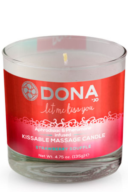 Массажная свеча для оральных ласк Dona Kissable Massage Candle Strawberry Souffle 135 г