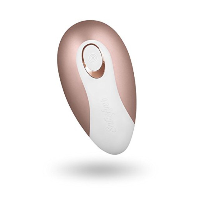 Вакуумно-волновой бесконтактный стимулятор клитора Satisfyer PRO Deluxe (11 режимов , золотисто-коричневый с белым )