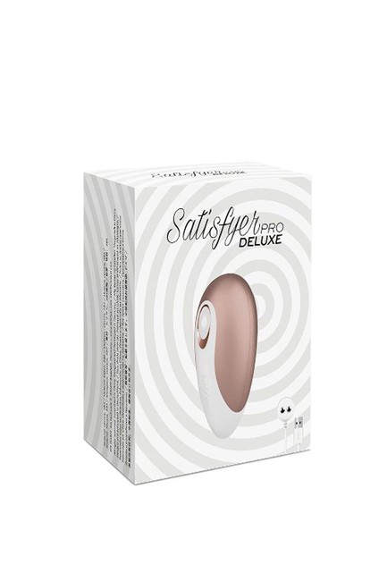 Вакуумно-волновой бесконтактный стимулятор клитора Satisfyer PRO Deluxe (11 режимов , золотисто-коричневый с белым )