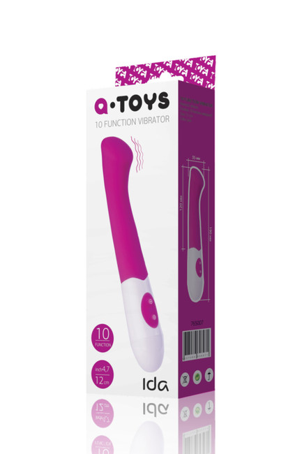 Вибратор с наклоненной головкой, стимулирующей точку G IDA A-Toys, (10 режимов)