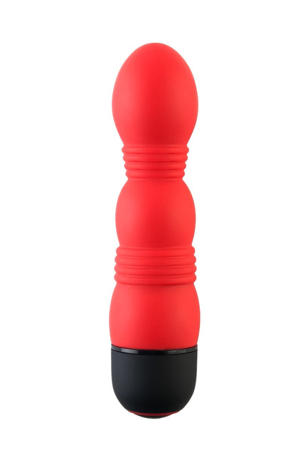 Анальный красный вибратор Black&Red, (10 режимов)