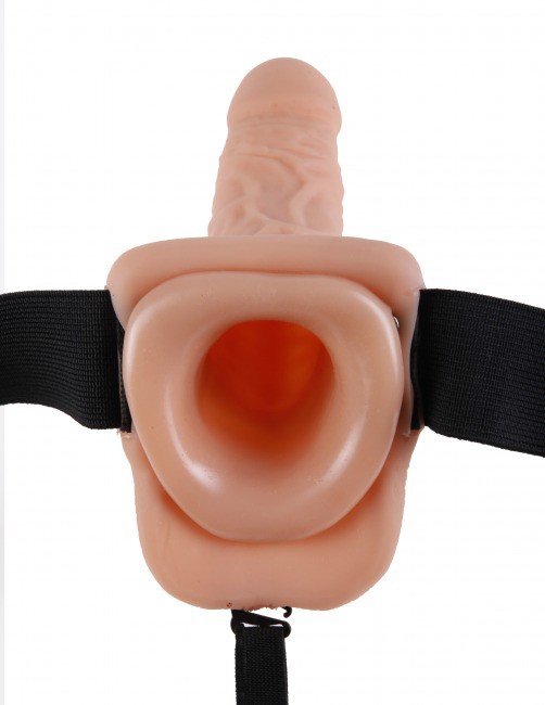 Фаллопротез с вибрацией 7'' Vibrating Hollow Strap-On with Balls